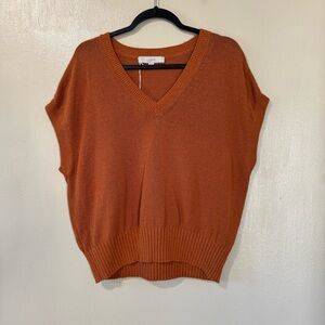 LOFT Women's Orange Sweater Vest